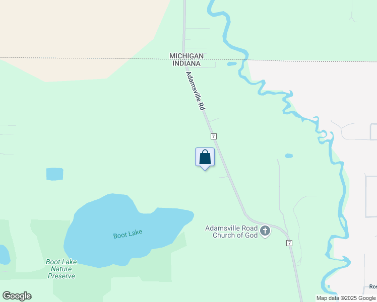 map of restaurants, bars, coffee shops, grocery stores, and more near 50899 County Road 7 in Elkhart
