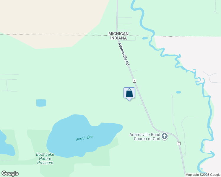 map of restaurants, bars, coffee shops, grocery stores, and more near 50899 County Road 7 in Elkhart