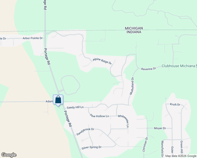map of restaurants, bars, coffee shops, grocery stores, and more near 50905 Persimmon Drive in South Bend