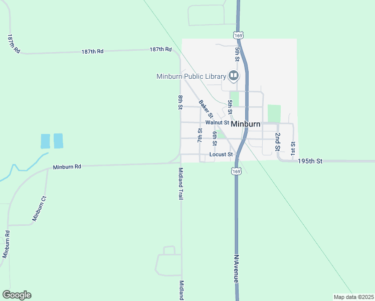 map of restaurants, bars, coffee shops, grocery stores, and more near 716 Locust Street in Minburn