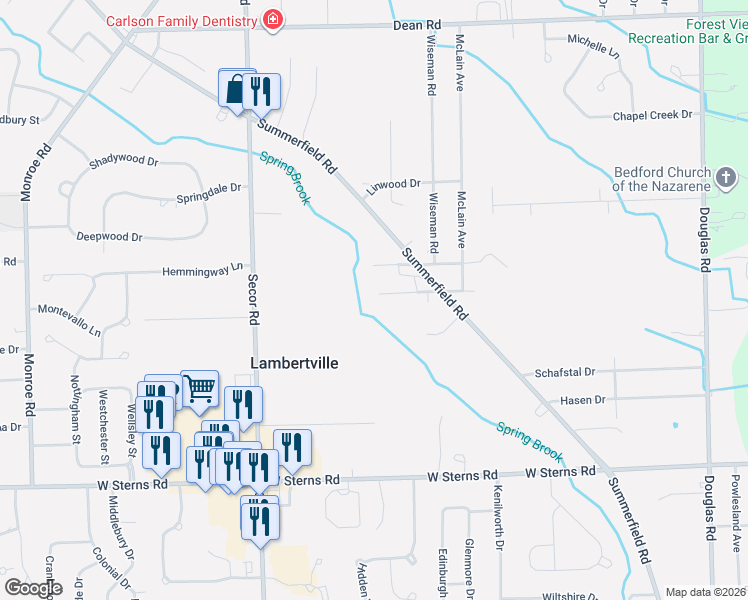 map of restaurants, bars, coffee shops, grocery stores, and more near 3234 Maplewood Avenue in Lambertville