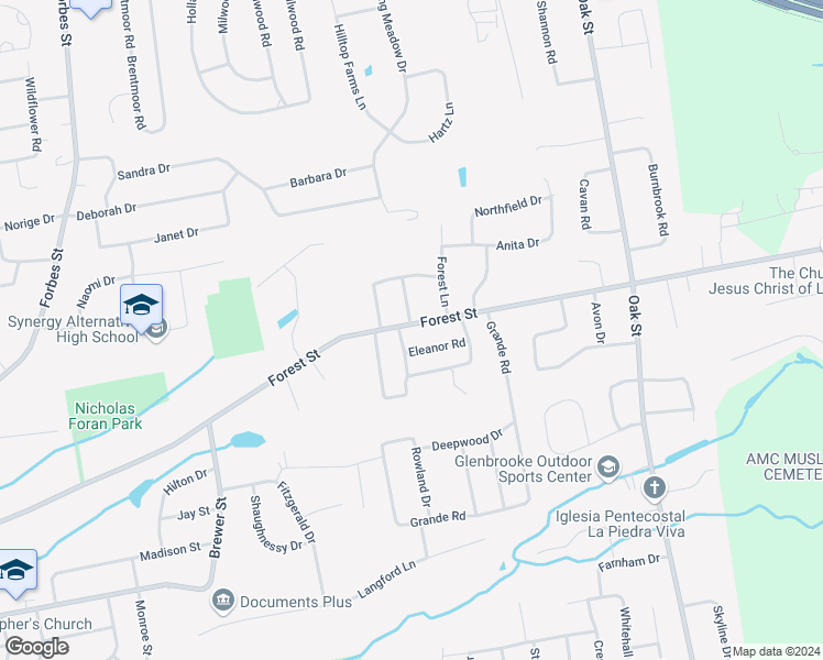 map of restaurants, bars, coffee shops, grocery stores, and more near 461 Forest Street in East Hartford