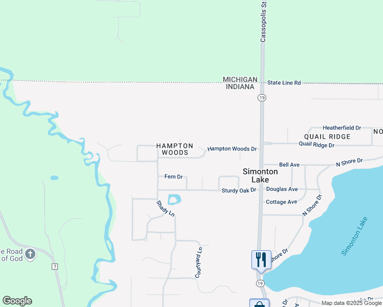 map of restaurants, bars, coffee shops, grocery stores, and more near 50812 Jonathan Drive in Elkhart