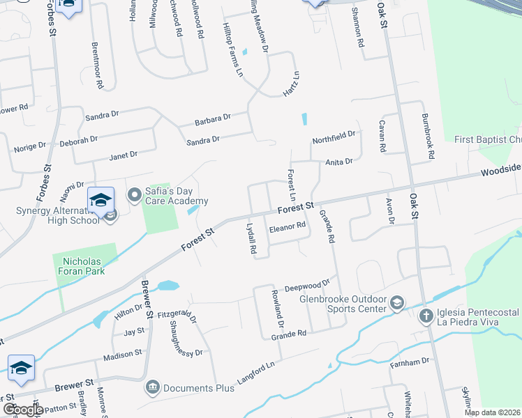 map of restaurants, bars, coffee shops, grocery stores, and more near 461 Forest Street in East Hartford