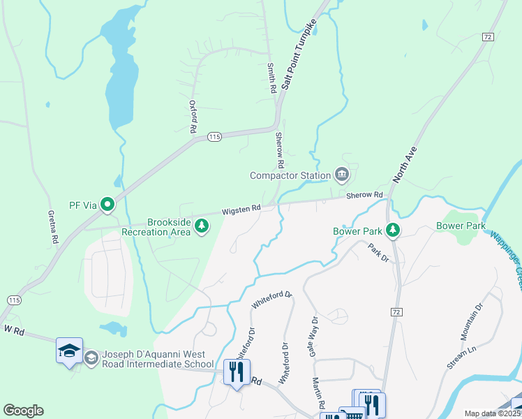 map of restaurants, bars, coffee shops, grocery stores, and more near 32 Spring Creek Drive in Pleasant Valley