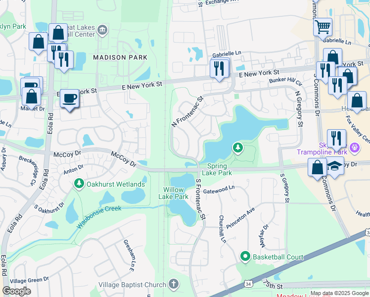 map of restaurants, bars, coffee shops, grocery stores, and more near 154 Half Moon Circle in Aurora