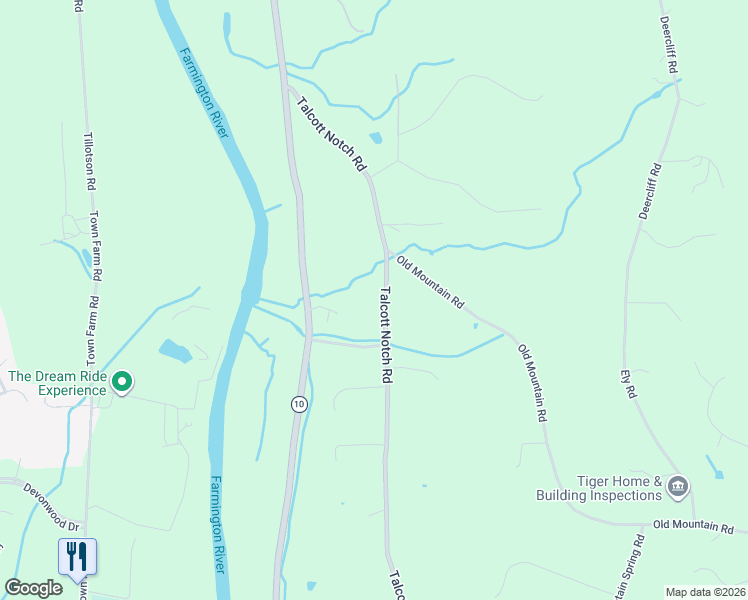 map of restaurants, bars, coffee shops, grocery stores, and more near 275 Talcott Notch Road in Farmington