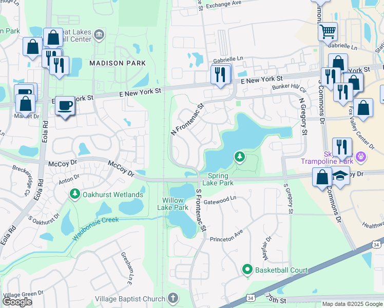 map of restaurants, bars, coffee shops, grocery stores, and more near 154 Half Moon Circle in Aurora