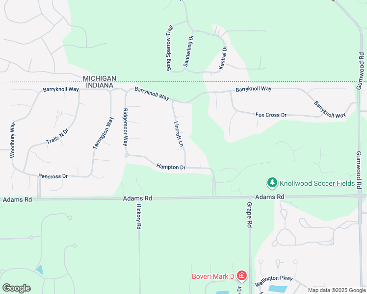 map of restaurants, bars, coffee shops, grocery stores, and more near 50788 Lincroft Ln in Granger