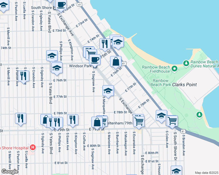 map of restaurants, bars, coffee shops, grocery stores, and more near in Chicago
