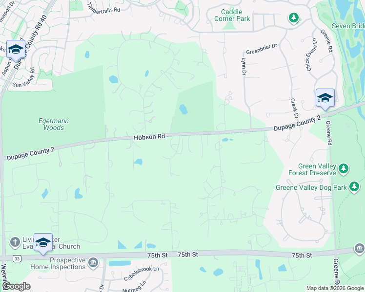 map of restaurants, bars, coffee shops, grocery stores, and more near 23W730 Hobson Road in Naperville