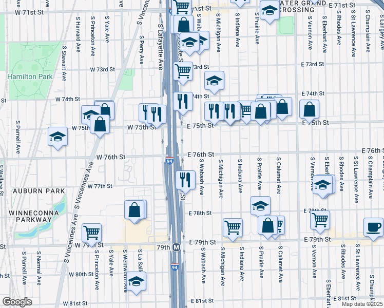 map of restaurants, bars, coffee shops, grocery stores, and more near in Chicago
