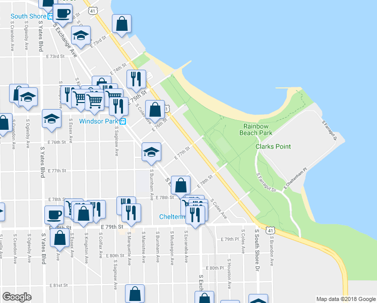 map of restaurants, bars, coffee shops, grocery stores, and more near in Chicago