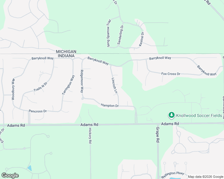 map of restaurants, bars, coffee shops, grocery stores, and more near 50780-50788 Lincroft Ln in Granger