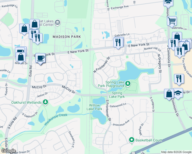 map of restaurants, bars, coffee shops, grocery stores, and more near 247 Half Moon Circle in Aurora