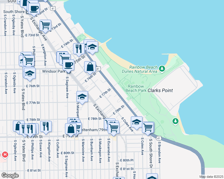 map of restaurants, bars, coffee shops, grocery stores, and more near in Chicago