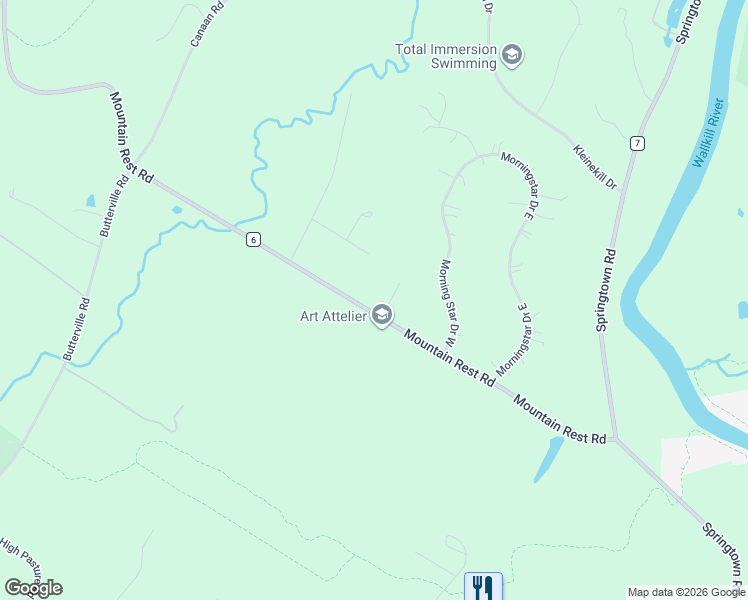 map of restaurants, bars, coffee shops, grocery stores, and more near 75 Mountain Rest Road in New Paltz