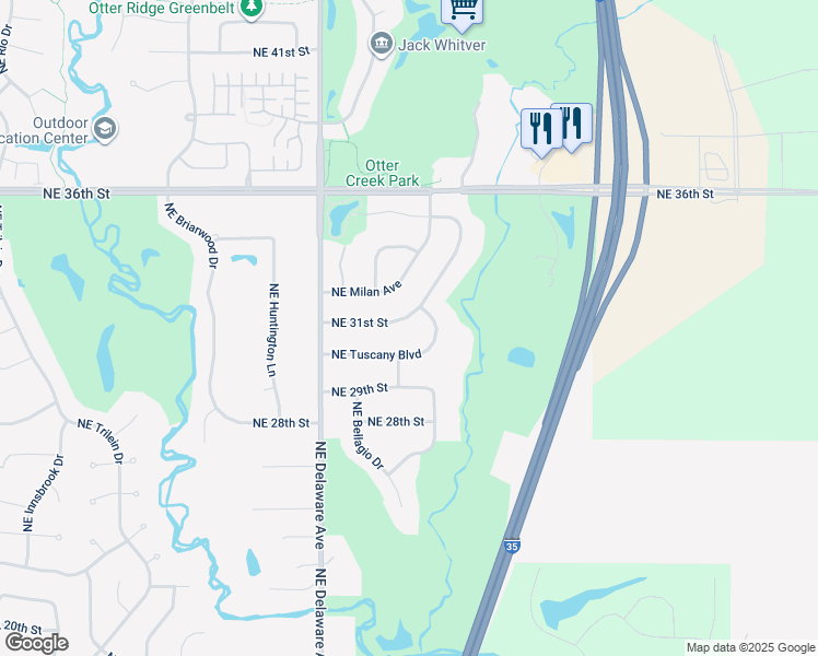 map of restaurants, bars, coffee shops, grocery stores, and more near 1229 Northeast 31st Street in Ankeny