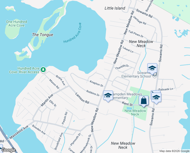 map of restaurants, bars, coffee shops, grocery stores, and more near 5 Westwood Lane in Barrington