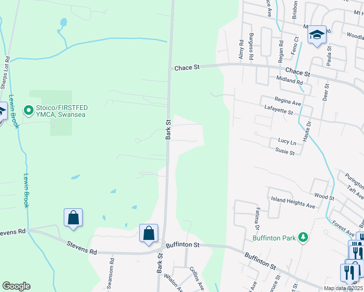 map of restaurants, bars, coffee shops, grocery stores, and more near 52 Bark Circle in Swansea