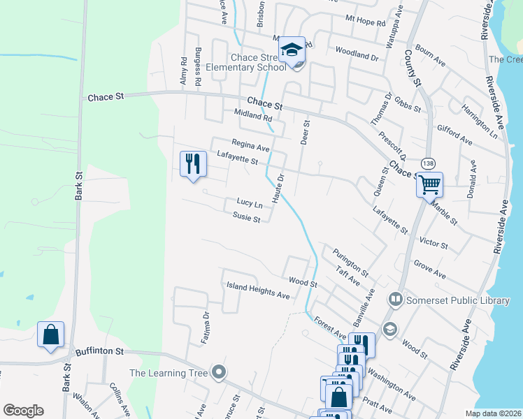 map of restaurants, bars, coffee shops, grocery stores, and more near 31 Lucy Lane in Somerset
