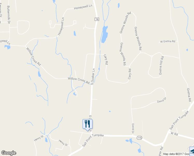 map of restaurants, bars, coffee shops, grocery stores, and more near 40 South Quaker Lane in Hyde Park