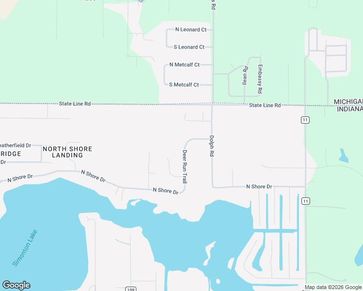 map of restaurants, bars, coffee shops, grocery stores, and more near 50735 Deer Run Trail in Elkhart