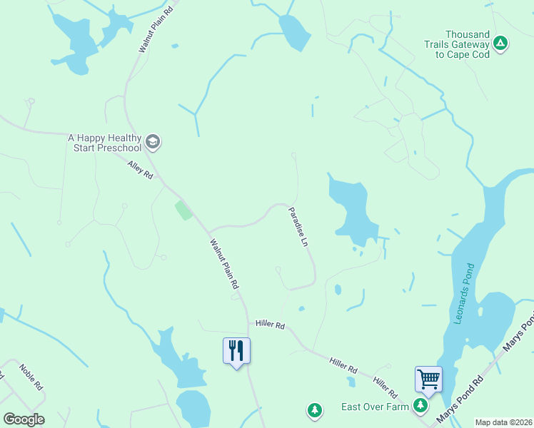 map of restaurants, bars, coffee shops, grocery stores, and more near 46 Paradise Lane in Rochester