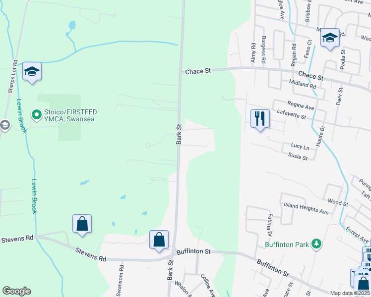map of restaurants, bars, coffee shops, grocery stores, and more near 52 Bark Circle in Swansea