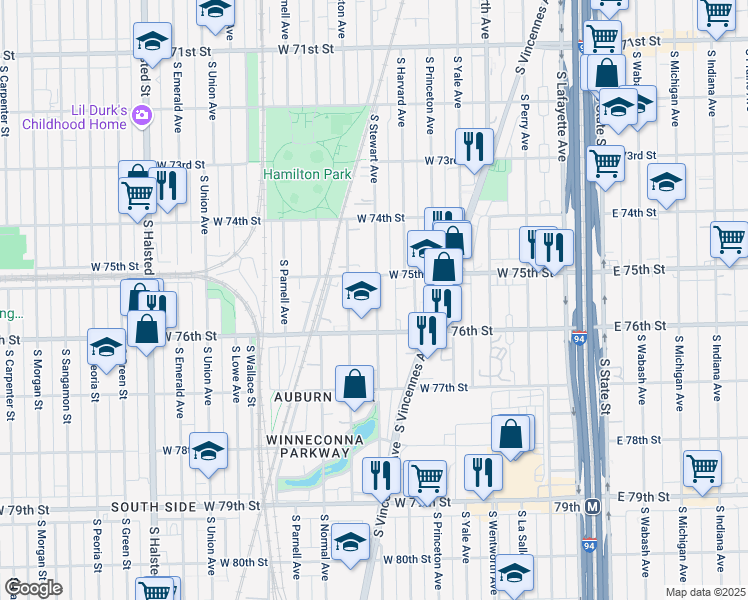 map of restaurants, bars, coffee shops, grocery stores, and more near in Chicago