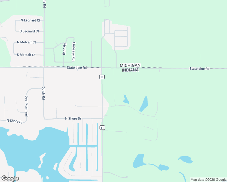 map of restaurants, bars, coffee shops, grocery stores, and more near 50732 Nighthawk Court in Elkhart