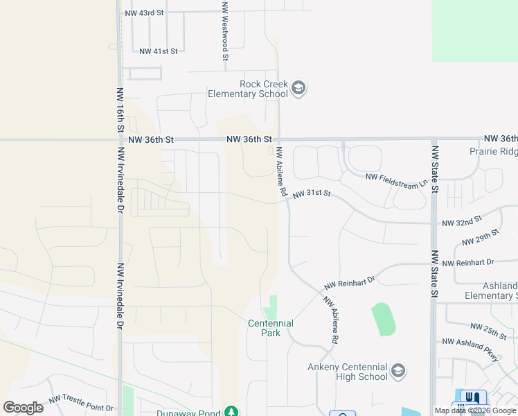 map of restaurants, bars, coffee shops, grocery stores, and more near 3018 Northwest Abilene Road in Ankeny
