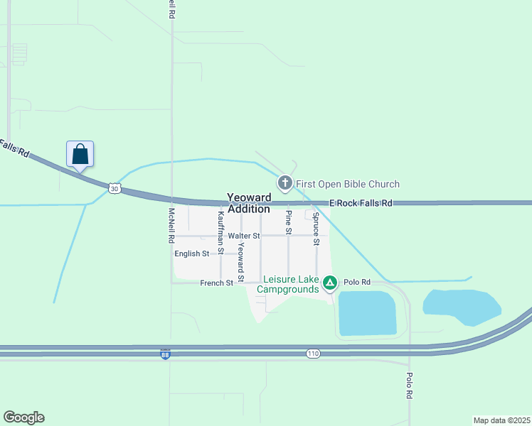 map of restaurants, bars, coffee shops, grocery stores, and more near 2103 Walter Street in Rock Falls
