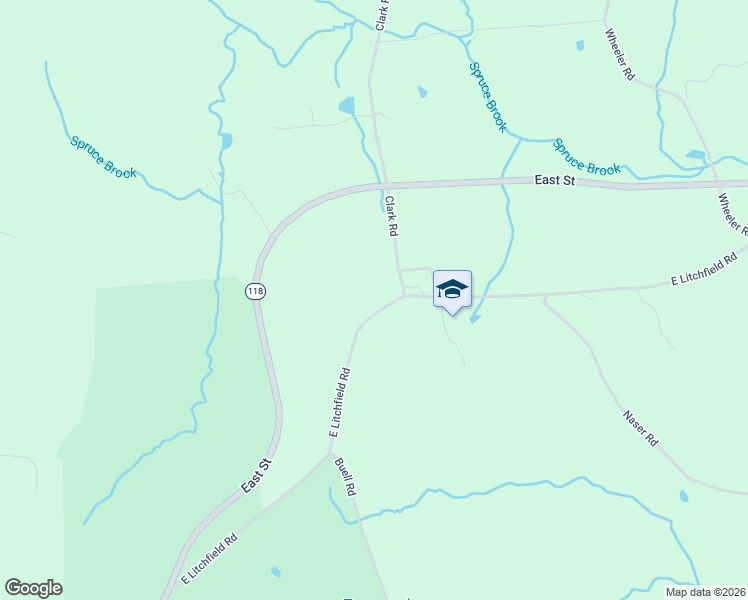 map of restaurants, bars, coffee shops, grocery stores, and more near 195 East Litchfield Road in Litchfield