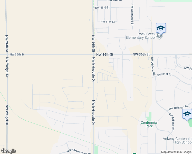 map of restaurants, bars, coffee shops, grocery stores, and more near 2915 Northwest 31st Street in Ankeny