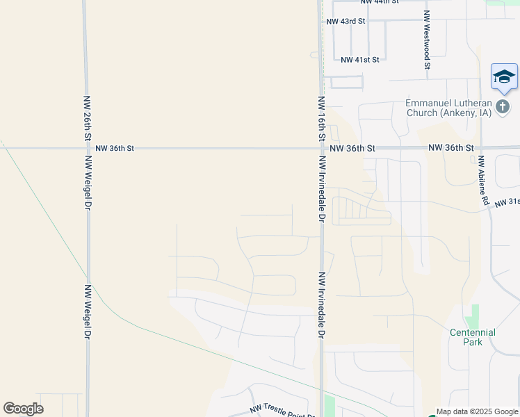 map of restaurants, bars, coffee shops, grocery stores, and more near 3220 Northwest 30th Street in Ankeny
