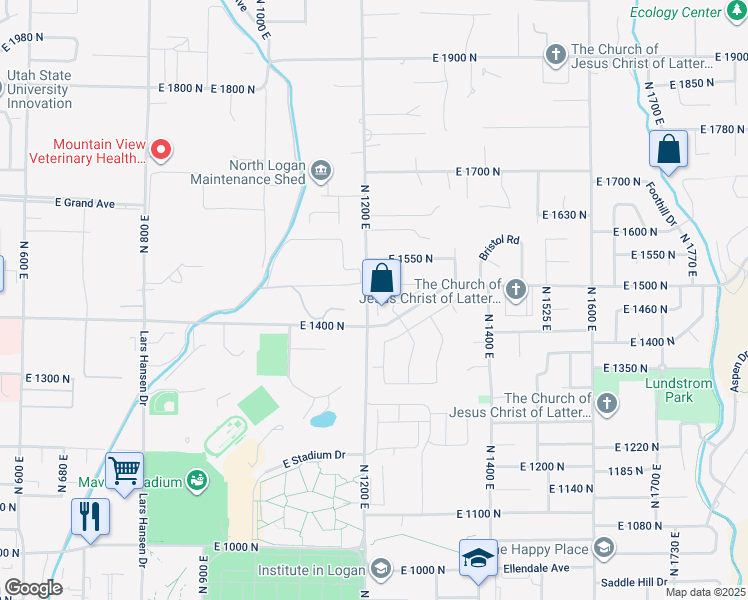 map of restaurants, bars, coffee shops, grocery stores, and more near in Logan