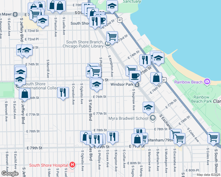 map of restaurants, bars, coffee shops, grocery stores, and more near in Chicago