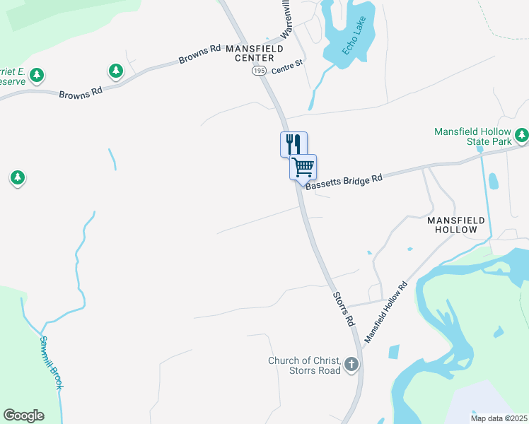 map of restaurants, bars, coffee shops, grocery stores, and more near 28 Mountain Road in Mansfield