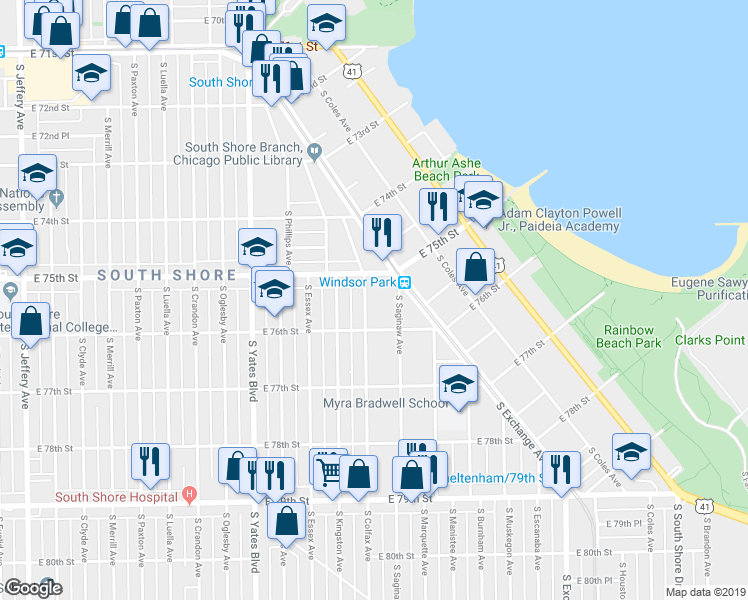 map of restaurants, bars, coffee shops, grocery stores, and more near in Chicago