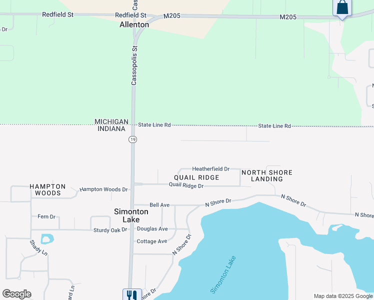 map of restaurants, bars, coffee shops, grocery stores, and more near 26060 Northland Crossing Dr in Elkhart