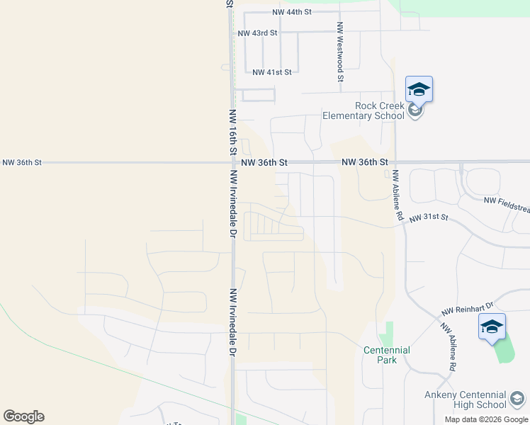 map of restaurants, bars, coffee shops, grocery stores, and more near 2827 Northwest 31st Street in Ankeny