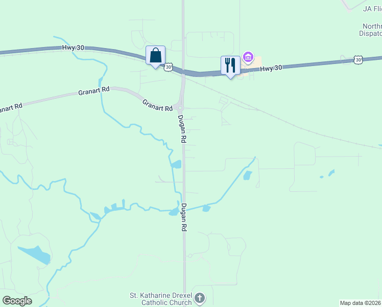 map of restaurants, bars, coffee shops, grocery stores, and more near 7S437 Dugan Road in Sugar Grove