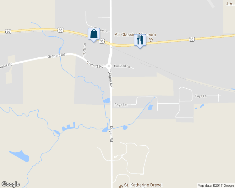 map of restaurants, bars, coffee shops, grocery stores, and more near 7S437 Dugan Road in Sugar Grove