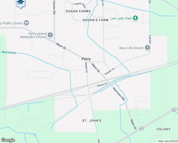 map of restaurants, bars, coffee shops, grocery stores, and more near 4192 Maple Street in Perry