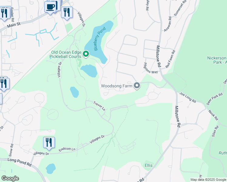 map of restaurants, bars, coffee shops, grocery stores, and more near 8 Lilac Circle in Brewster