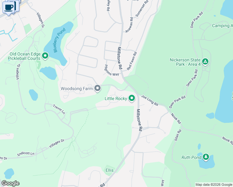 map of restaurants, bars, coffee shops, grocery stores, and more near 94 Howland Circle in Brewster