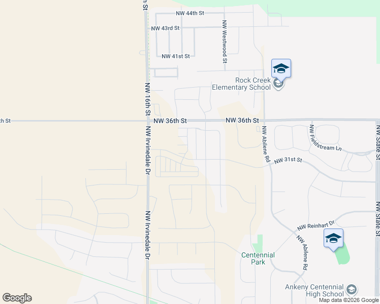 map of restaurants, bars, coffee shops, grocery stores, and more near 2907 Northwest 31st Street in Ankeny