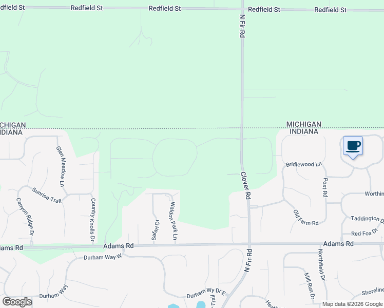 map of restaurants, bars, coffee shops, grocery stores, and more near 50770 Waldon Park Lane in Granger