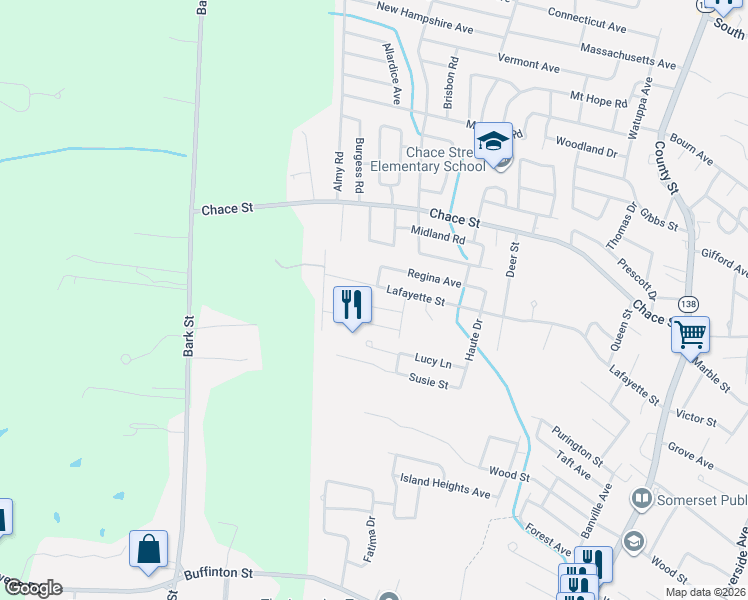 map of restaurants, bars, coffee shops, grocery stores, and more near 10 Loire Street in Somerset